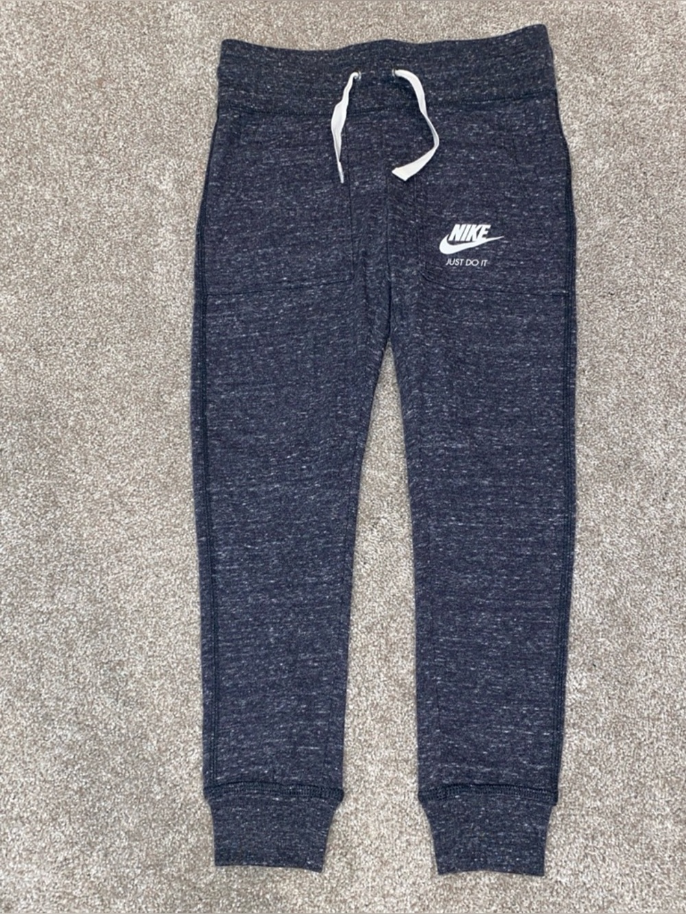 Nike Kids Girl's Gym Vintage Pants Heather Gray Size XS Pockets NWT MSRP $45